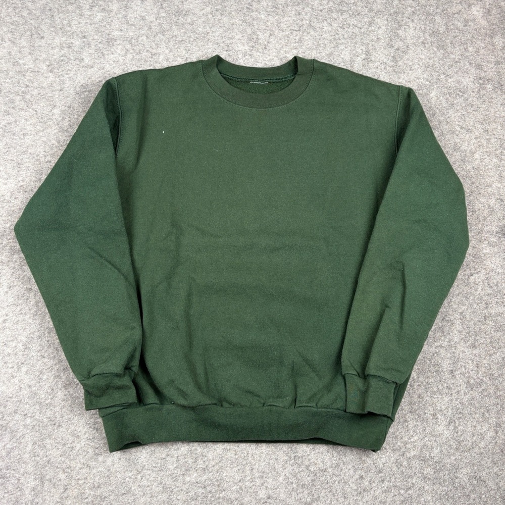 Gildan Sweatshirt Mens Large Forest Green Crewneck Basic Pullover Blank